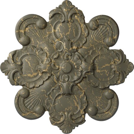 Ekena Millwork Katheryn Ceiling Medallion, Hand-Painted Witch Hazel Crackle, 18 1/8"OD x 1 1/4"P CM18KAWHC